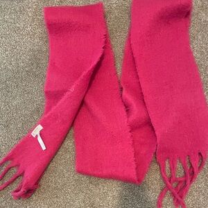 Anthropology Maeve Vibrant Pink Scarf with Fringe